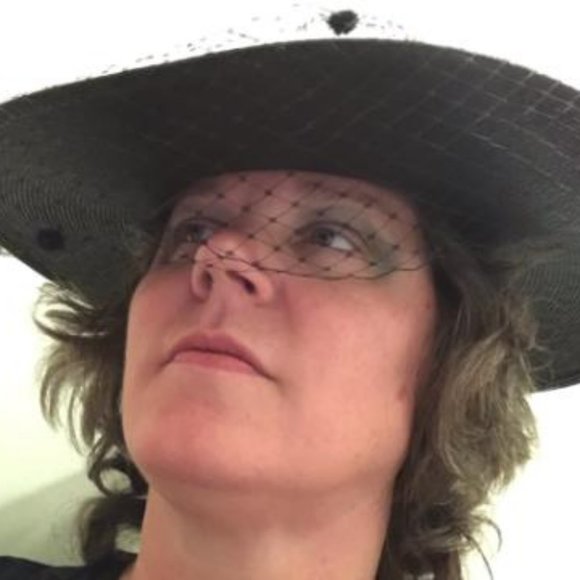 Black woven Kentucky Derby hat with flocked netting and black fascinator bow main image 7
